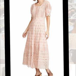 NWT Loveshack Fancy Pink “Helena” Midi Dress Sz 10